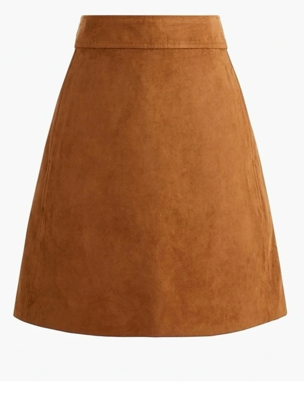 NWT J. Crew Faux Suede A-Line Mini Skirt in Walnut